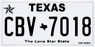 TX license plate CBV7018