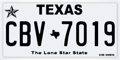 TX license plate CBV7019