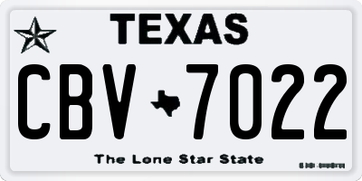 TX license plate CBV7022
