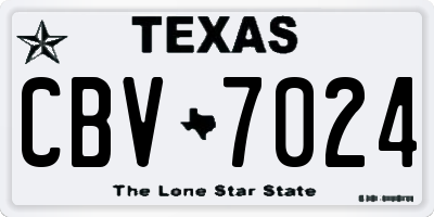 TX license plate CBV7024