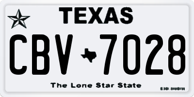 TX license plate CBV7028