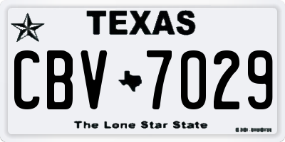 TX license plate CBV7029