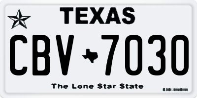 TX license plate CBV7030