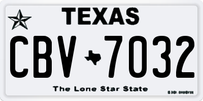 TX license plate CBV7032