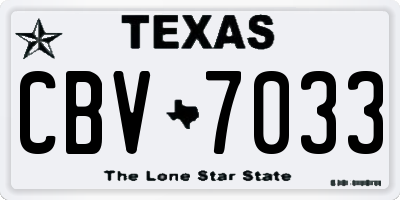 TX license plate CBV7033