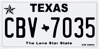 TX license plate CBV7035