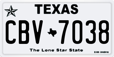 TX license plate CBV7038