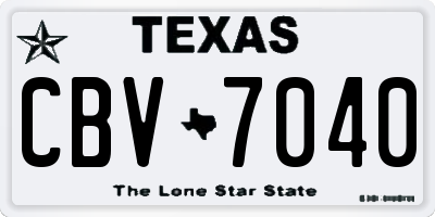 TX license plate CBV7040
