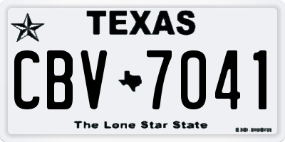 TX license plate CBV7041