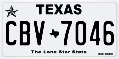 TX license plate CBV7046