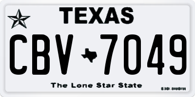TX license plate CBV7049