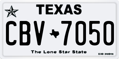 TX license plate CBV7050