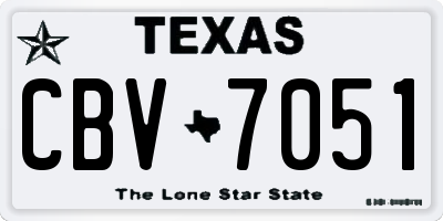 TX license plate CBV7051