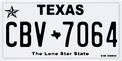TX license plate CBV7064