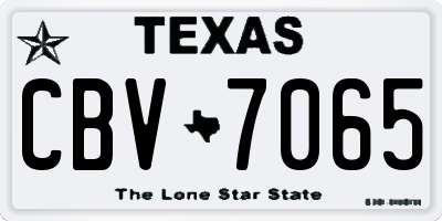 TX license plate CBV7065