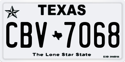 TX license plate CBV7068