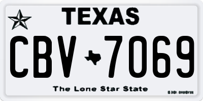 TX license plate CBV7069