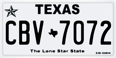 TX license plate CBV7072