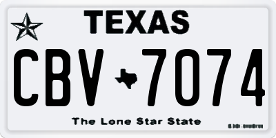 TX license plate CBV7074