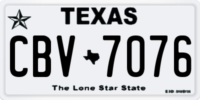 TX license plate CBV7076