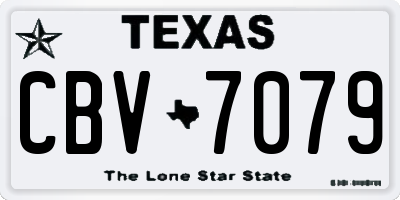 TX license plate CBV7079