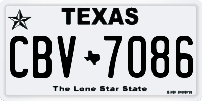 TX license plate CBV7086