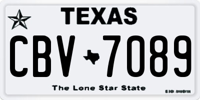 TX license plate CBV7089