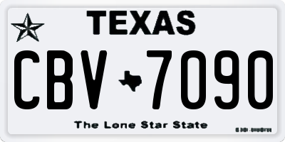 TX license plate CBV7090