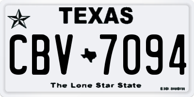 TX license plate CBV7094