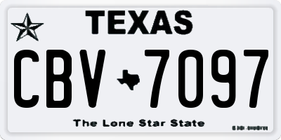 TX license plate CBV7097