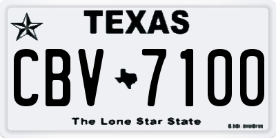 TX license plate CBV7100