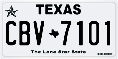 TX license plate CBV7101