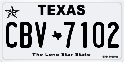 TX license plate CBV7102