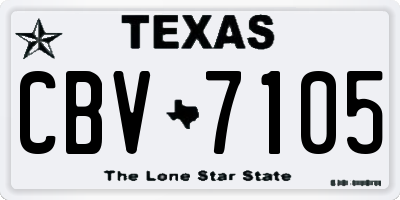 TX license plate CBV7105