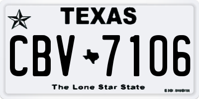 TX license plate CBV7106