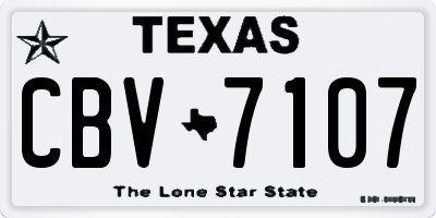 TX license plate CBV7107