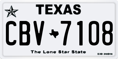 TX license plate CBV7108
