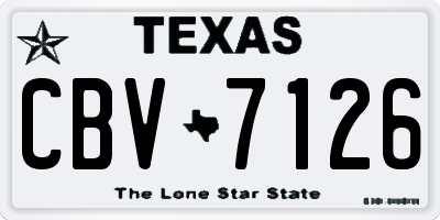 TX license plate CBV7126