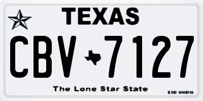 TX license plate CBV7127