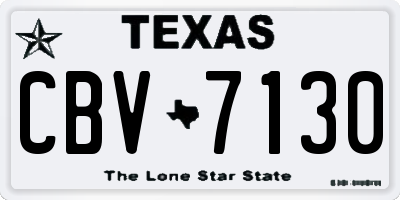 TX license plate CBV7130