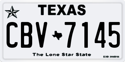 TX license plate CBV7145