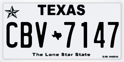 TX license plate CBV7147