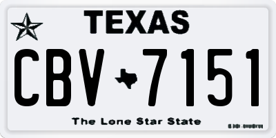 TX license plate CBV7151