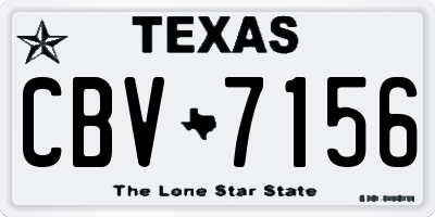 TX license plate CBV7156