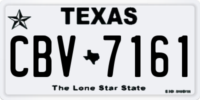 TX license plate CBV7161