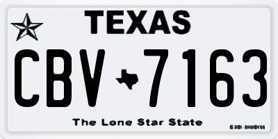 TX license plate CBV7163
