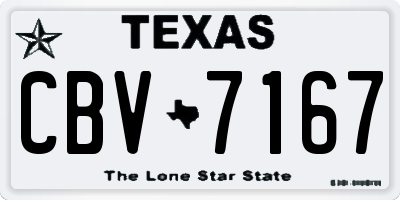 TX license plate CBV7167