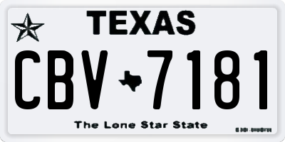 TX license plate CBV7181