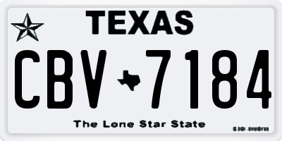 TX license plate CBV7184