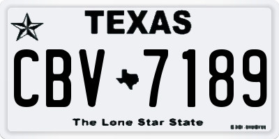 TX license plate CBV7189